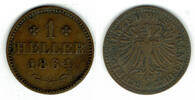 Frankfurt 1 Heller Frankfurt, 1 Heller 1864, Kursmünze -