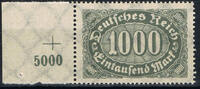 Deutsches Reich 1000 Mark 1923 Mi.-Nr. 252 P, linker Seitenrand mit Pass... 0.17 £ Tax included +  8.59 £ shipping