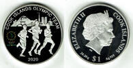 Cook Inseln - Cook Islands 1 Dollar silver commemorative coin, Olympics 2020, Cook Islands Team -