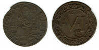 Münster, Domkapitel - Gegenstempel 6 Pfennig Domkapitel Münster, 6 Pfennig 1608 mit Gegenstempel Brabeck -