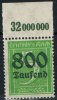 Deutsches Reich 800000 Mark Deutsches Reich, Mi.-Nr. 301 a POR, <i>Freimarken Teilauflage Ziffern im Rechteck</i> -