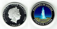Cook Island 1 Dollar Cook Islands, 1 Dollar, coloured, "Wonders of Nature - Strokker Geyser Iceland -