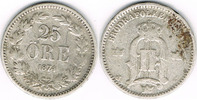 Schweden 25 Öre Schweden 25 öre 1874, Kursmünze, Erhaltung siehe Scan! -