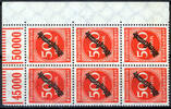 Deutsches Reich 6 x 500 Mark Deutsches Reich, Mi.-Nr. 81 WOR, Dienstmarken: Arbeiter -