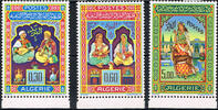 Algerien 0,30 - 5,00 Dinar Michel-Nr. 441 - 443, Miniaturen von Mohammed Racim, Postfrisch -