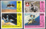 Elfenbeinküste 60 - 300 Francs Michel-Nr. 680 - 683, Raumfahrt, Postfrisch -