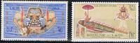 Laos 80 - 150 Kip Michel-Nr. 361 - 362, Raumfahrt Postfrisch. -