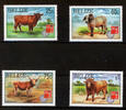 Belize 4 Marken Belize, Mi.-Nr. 1174-77, Tiermotiv Rinder -