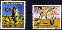 Burkina Faso 2 Marken Burkina Faso, Mi.-Nr. 1420, 1422, Tiermotiv Insekten -