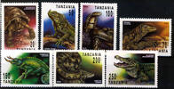 Tansania 7 Marken und 1 Block Tansania, Mi.-Nr. 1503-09, Block 220(Mi-Nr. 1510), Tiermotiv Reptilien -
