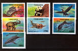 Tansania 7 Marken und 1 Block Tansania, Mi.-Nr. 1775-81, Block 251(Mi-Nr. 1782), Tiermotiv Tiere -