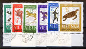 Vietnam-Nord 6 Werte Vietnam-Nord, Mi-Nr. 432-37, Reptilien -