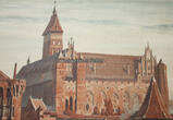 Marienburg / Malbork / Polen 1927 Schulwandkarte / Schul Lehrtafel / Rollbild Karte / Geschichte / Marienburg 2-3