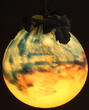 Frankreich O.J. Lampe / Tischlampe / Jugendstil / Glas signiert: Verre d art de France 2