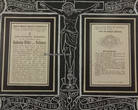 Bergerhausen / Rellinghausen / Essen 1897 / 1899 Gerahmte Totenzettel / Totenbriefe / Trauerzettel / Joh. Georg, Katherina Müller 1-2