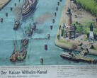Deutsches Reich / Kiel-Holtenau um 1910 Schulwandkarte / Rollbild Karte / Lehrtafel / Geographie / Der Kaiser-Wilhelm .. 3