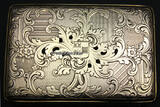 Birmingham / England 1847 Etui / Dose / Kasten / Wappen / Kristall - 925er Sterling Silber 2-3