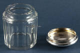 London / England 1922 Deckeldose, geschliffenes Glas / Hersteller des Deckels W.H.S / Sterling Silber 2-3