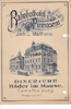 Pirmasens Speisekarte / Menükarte / Litho / Bahnhofhotel Pirmasens / Inh. J. Matheis. -
