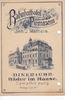 Pirmasens Speisekarte / Menükarte / Litho / Bahnhofhotel Pirmasens / Inh. J. Matheis. -