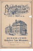 Pirmasens Speisekarte / Menükarte / Litho / Bahnhofhotel Pirmasens / Inh. J. Matheis. -