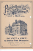 Pirmasens Speisekarte / Menükarte / Litho / Bahnhofhotel Pirmasens / Inh. J. Matheis. -