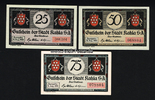 Kahla 25 Pf, 50 Pf, 75 Pf Stadt -