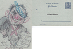 Berlin - Schöneberg Eigenhändige, gestaltete Ganzsachenkarte des Kunstmalers Otto Lagemann -