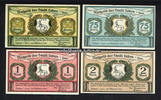 Labes / Pommern / Polen 50 Pf, 75 Pf, 1 Mk, 2 Mk Stadt -