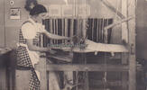 Drittes Reich Fotokarte / Weberin bei der Arbeit -