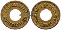 USA 5 cent Token / Marke / Wertmarke / All Quality Confections / Good For A 5 c Package... -