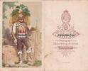 Meran / Südtirol / Italien Kabinettfoto / Mann in Tracht mit Pistole und Hellebarde -