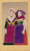 Deutsches Reich Kabinettfoto / Zwei Frauen in Tracht -