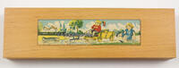 Bundesrepublik Deutschland Holzkasten, Federkasten, Griffelkasten mit farbiger Illustration -