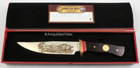 USA Großes Bowie-Messer im Etui / American West / Gold and Silver Coin -