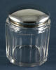 1922 London / England Deckeldose, geschliffenes Glas / Hersteller des Deckels W.H.S / Sterling Silber 2-3