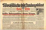 Drittes Reich / Westfalen 6. u. 7.2.1943 Westf&auml;lische Landeszeitung Rote... 15.23 &pound;  +  10.16 &pound; shipping