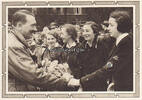 Drittes Reich Ansichtskarte / Postkarte / Ganzsachenkarte / BDM / Adolf Hitler mit Mädchen-.. -