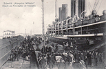 Deutsches Reich Ansichtskarte/Schnelld. <i>Kronprinz Wilhelm</i>/Auskunft und Anbordgehen der... -