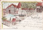 Seckbach/Frankfurt a.M. Litho/Gruss aus Seckbach/Gasth. zum Rad von S.Kühn/Bergerstrasse -