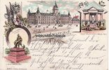 Dortmund Litho/Gruss aus Dortmund./Oberpostdirectionsgebäude./Kaiser Wilhelm-Denkmal... -