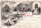Dortmund Litho/Gruss aus Dortmund./Kaiser Wilhelm I./Oberbergamt./Altes Rathhaus./... -