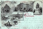 Dortmund Litho/Gruss aus Dortmund./Kaiser Wilhelm I./Oberbergamt./Altes Rathhaus./... -