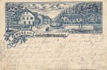 Schiesshaus/Schießhaus/Deensen im Solling Litho/Vorläufer/Gruss aus Schiesshaus im Solling./Zum grünen Jäger -