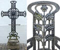 Deutsches Reich Geschmiedetes Kreuz auf Sandsteinsockel / Jugendstil -