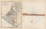 Niederlande Original Landkarte, Kingdom of the Netherlands / Walker's Atlas. -
