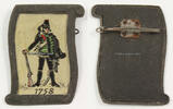 Drittes Reich WHW / Webabzeichen im Metallrahmen / Uniform und Geschichte -