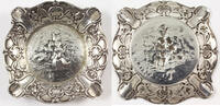 Deutsches Reich Zier-Aschenbecher mit 4 Zigarettenauflagen / 800er Silber -