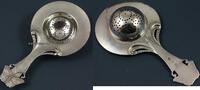 Kopenhagen / Dänemark Teesieb / Dänisches Jugendstil Silber Schmetterling oder Sommervogel -