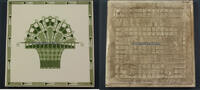 Mettlach Keramik Wandfliese im Jugendstil / Villeroy & Boch Mosaikfabrik Mettlach -